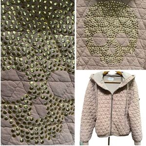 NEW LAUREN MOSHI QUILTED NAILHEAD SKULL JACKET
